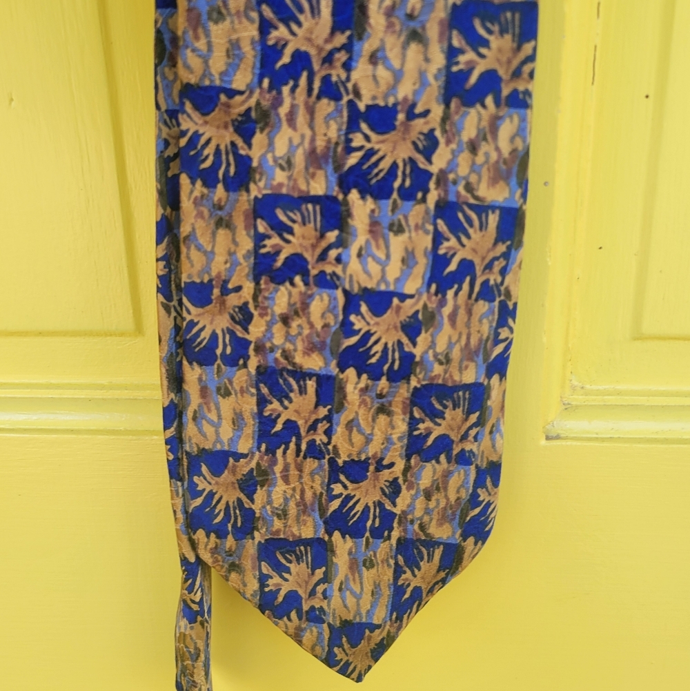 J. Garcia Collector’s Edition 100% Silk Psychedelic Tie | Blue & Gold Abstract